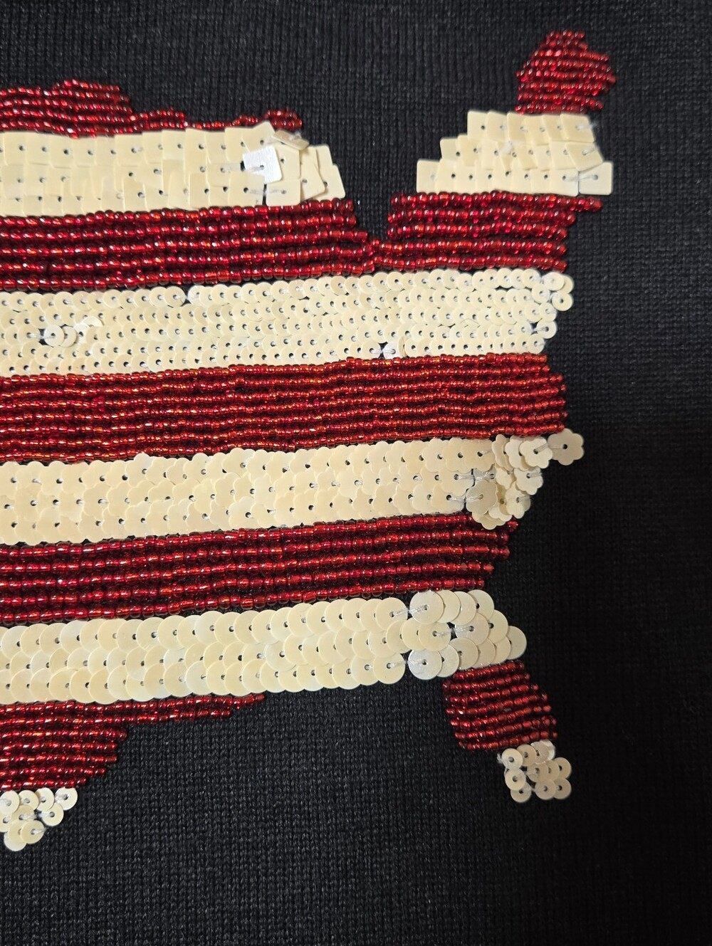 Vintage Michael Simon American Flag Sweater Size Small Short Sleeves Sequins USA - Picture 4 of 14